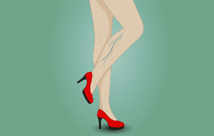 Křečové žíly na nohou ženy